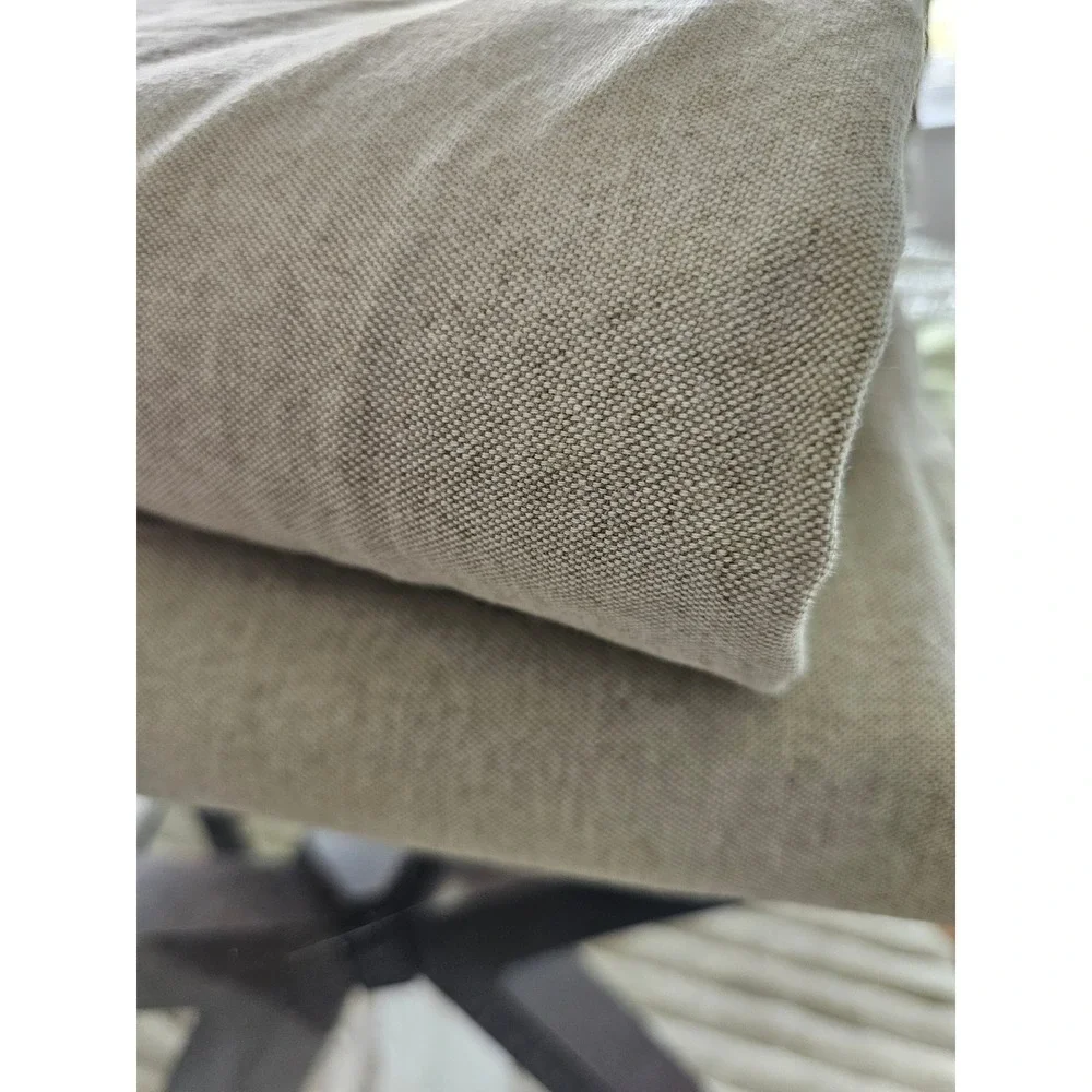 Beige Linen Blend Rod Pocket Curtain Panels Set of 2 Heavyweight Textured Drapes
